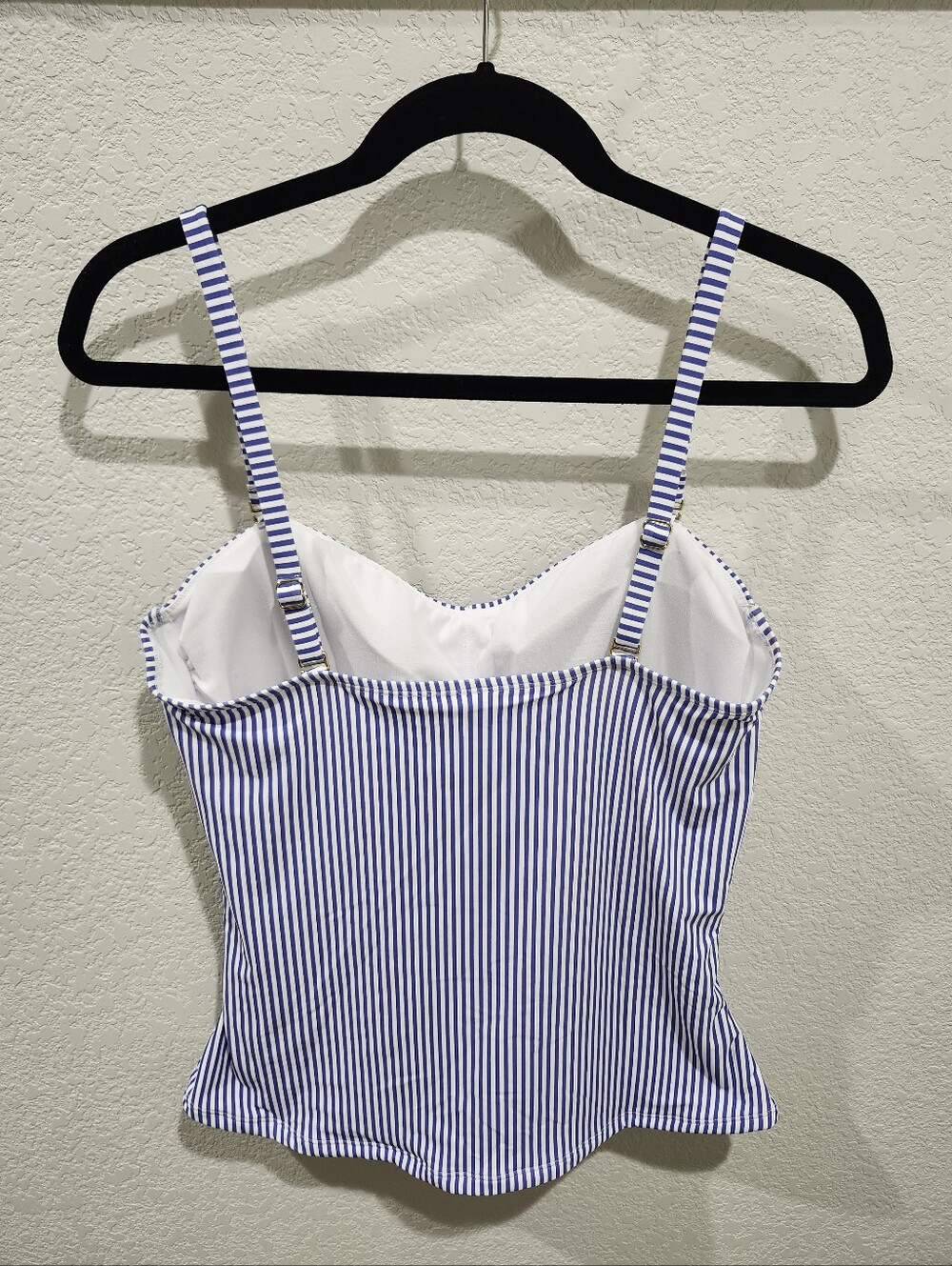 Liz Claiborne Size 14 Blue And White Striped Tankini - Picture 2 of 5